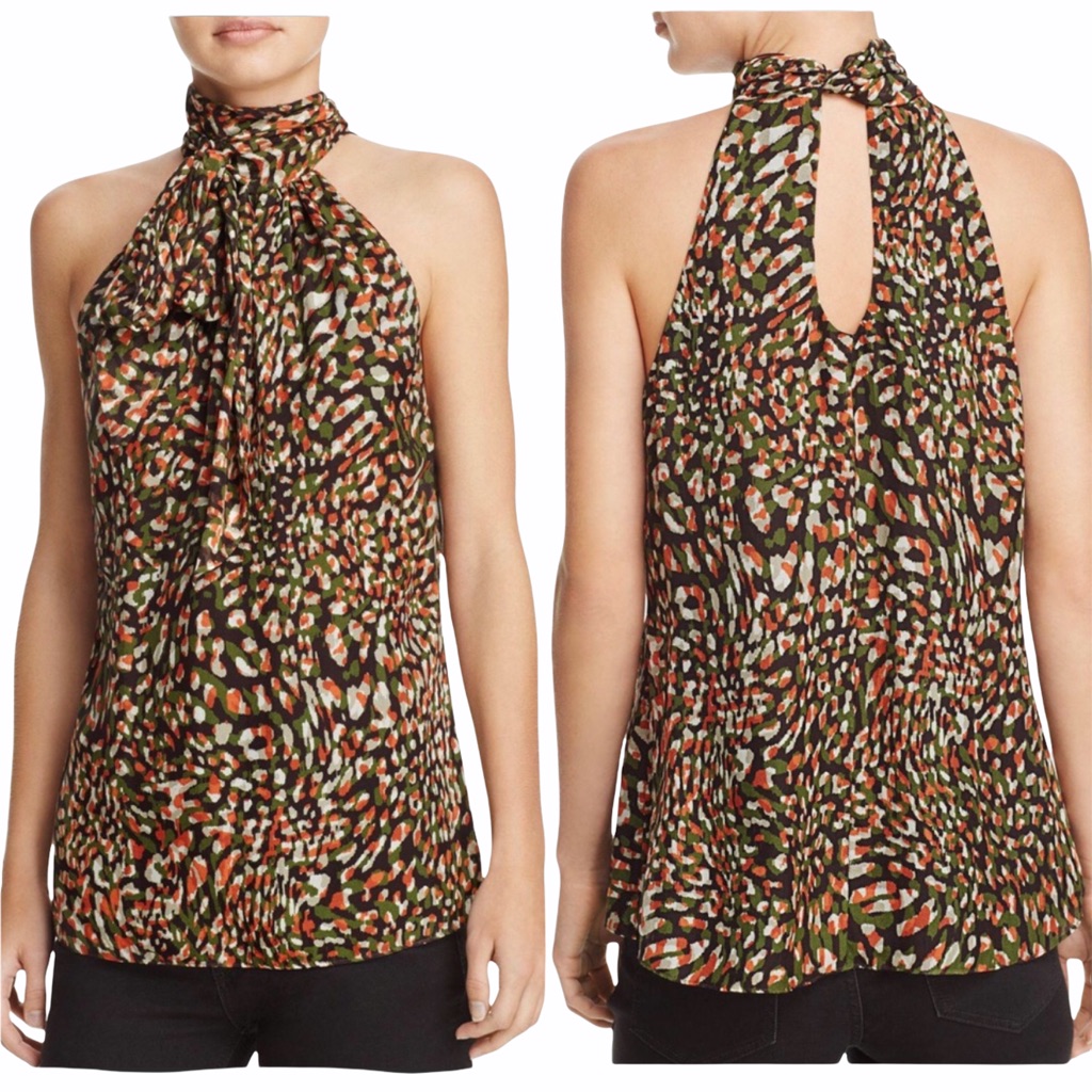Ramy Brook Tanzania High Neck Silk Scarf Paige Top